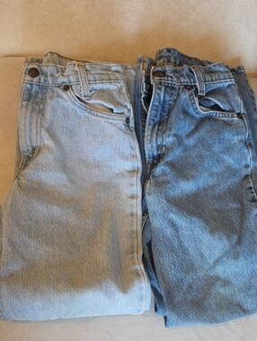 LEVI'S 550 2 Pr. Relaxed Fit Youth's Jeans Light and Medium Blue, Sz 14 Slim EUC